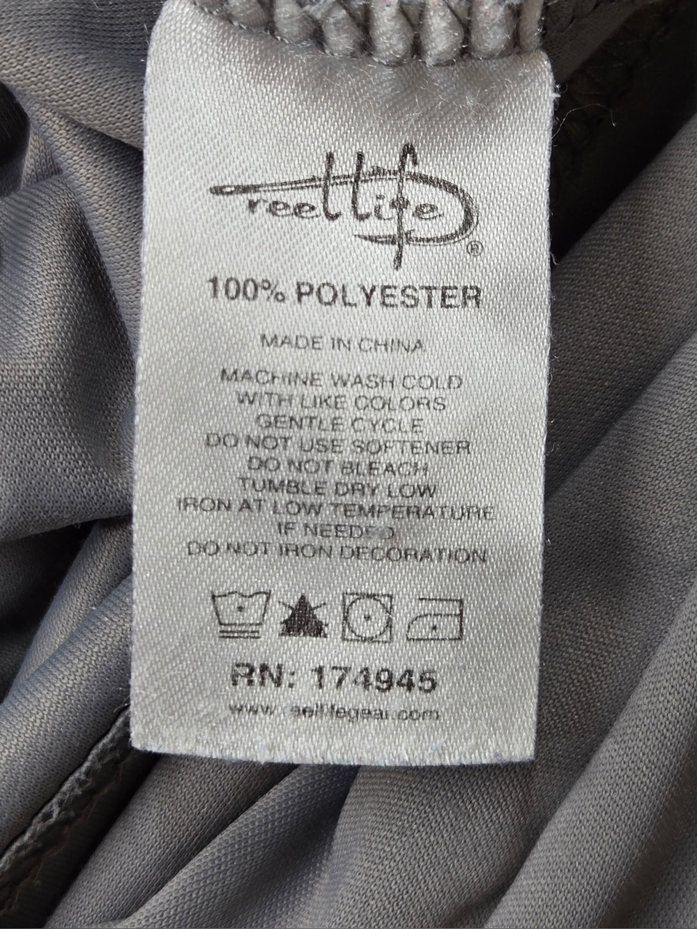 REEL LIFE Raised on the Water Long Sleeve Fishing Shirt 2XL Gray Grey 0674 - Picture 6 of 13
